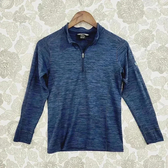 Kuhl Mock neck pullover Sweatshirt Youth's Girl Size M Blue 544 - Picture 1 of 8